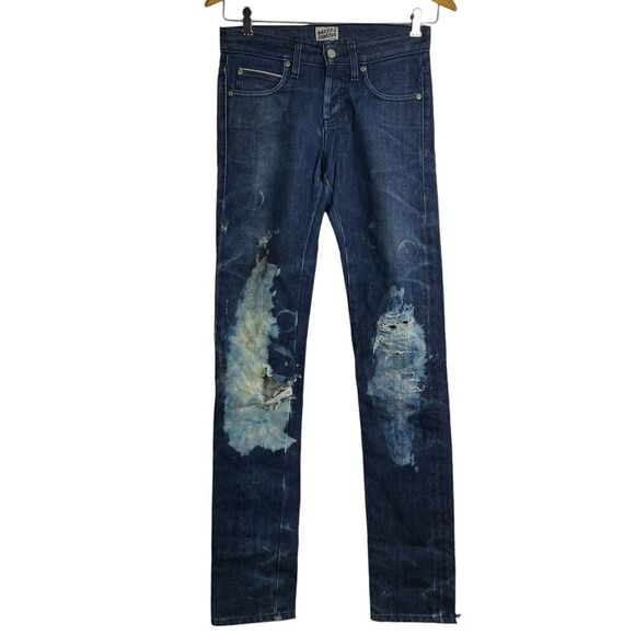 Naked Famous Skinny Guy 28 Mens Selvedge Multicolor Fill Paint Distressed 36" - Picture 1 of 15